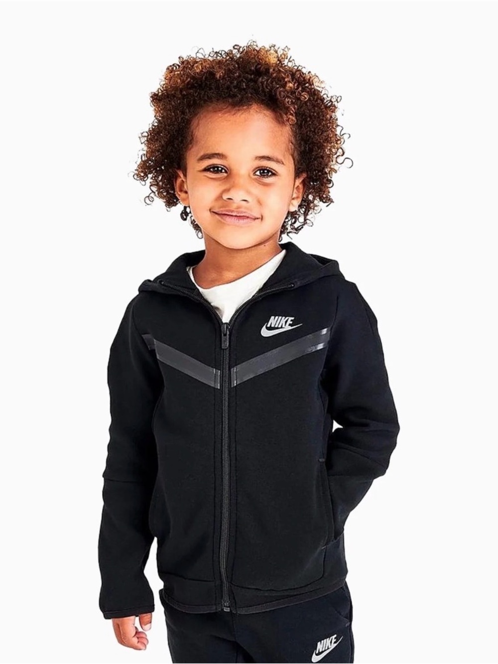 Nike tech Kids' Black Full-Zip Hoodie